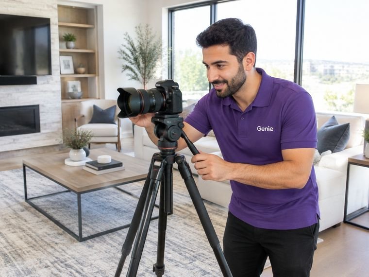 Real estate & media — a vetted, background-checked Genie pro