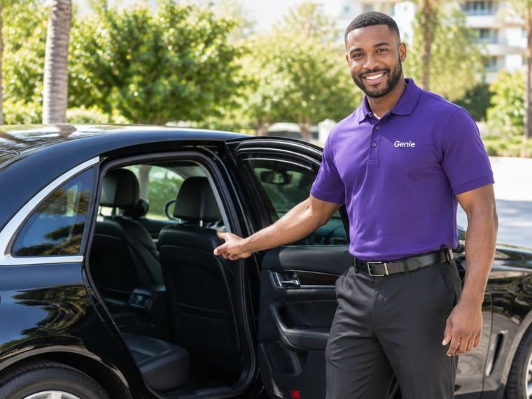 Chauffeur & airport — a vetted, background-checked Genie pro