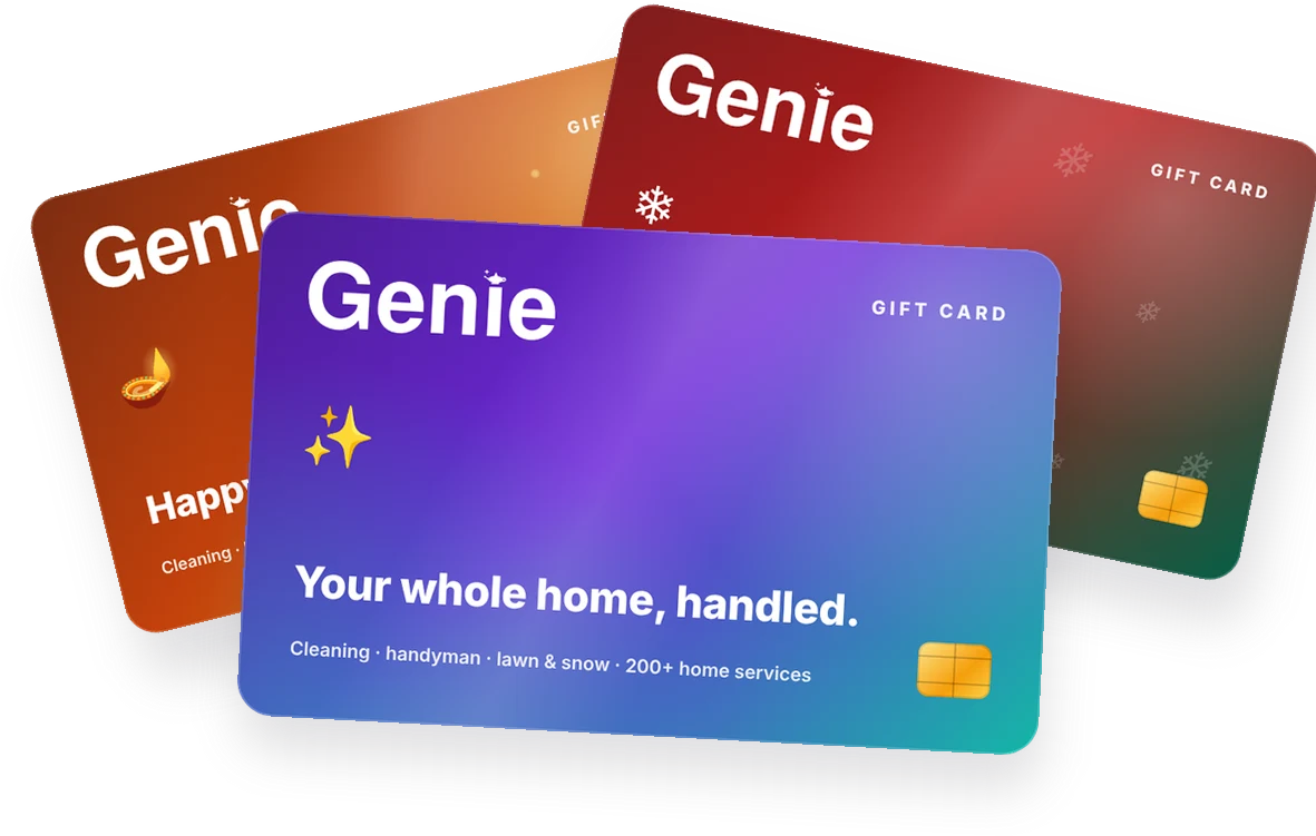 Genie gift cards — classic, holiday and Diwali designs