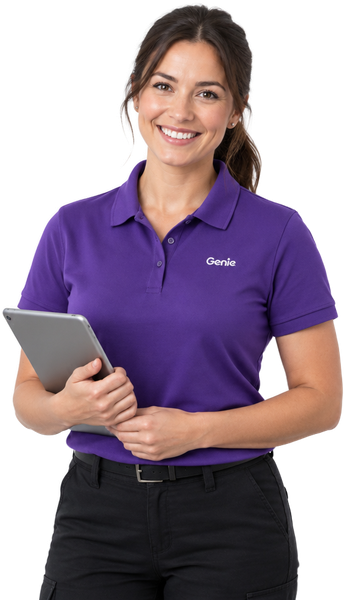 A vetted, background-checked Genie pro ready to help